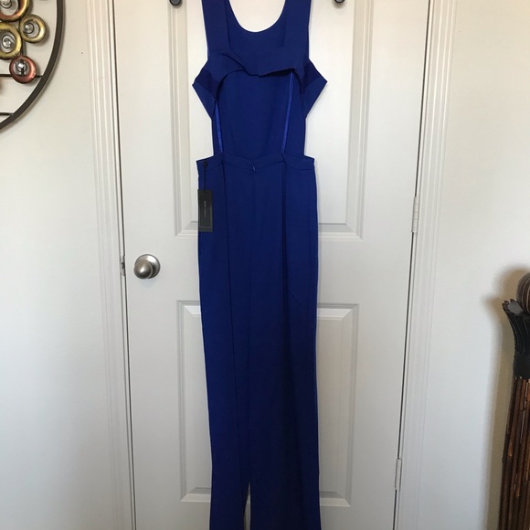 BCBGMaxAzria ROYAL BLUE CUTOUT JUMPSUIT, SZ 2 & 4 - Picture 7 of 8